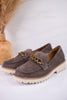 Stone Gray Loafers with Chain Detail - Whiskey Skies - CORKYS FOOTWEAR