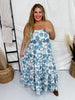 Strapless Floral Maxi Dress - Whiskey Skies - DAVI & DANI