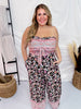 Strapless Floral Print Jumpsuit - Whiskey Skies - WHITE BIRCH
