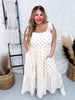Strawberry Print Sundress W/ Self Tie Shoulder Straps - Whiskey Skies - GEEGEE