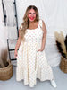 Strawberry Print Sundress W/ Self Tie Shoulder Straps - Whiskey Skies - GEEGEE