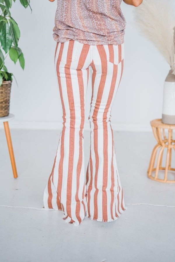 Striped & Flared Denim - Whiskey Skies - SAINTS & HEARTS