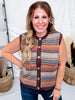 Striped Knit Button Down Sweater Vest - Whiskey Skies - DAVI & DANI