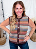 Striped Knit Button Down Sweater Vest - Whiskey Skies - DAVI & DANI