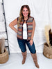 Striped Knit Button Down Sweater Vest - Whiskey Skies - DAVI & DANI