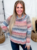 Striped Knit Off The Shoulder Pullover Sweater - Whiskey Skies - SWEET GENERIS