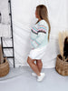 Striped Mint Green Lightweight Crochet Cardigan - Whiskey Skies - POL CLOTHING INC.