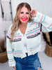Striped Mint Green Lightweight Crochet Cardigan - Whiskey Skies - POL CLOTHING INC.
