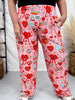 "Stuck By Cupid" Groovy Hearts Printed Loungewear Pants - Whiskey Skies - BRIEF INSANITY