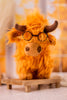 Stuffed Scottish Highland Cow With Glasses - Whiskey Skies - WT COLLECTION