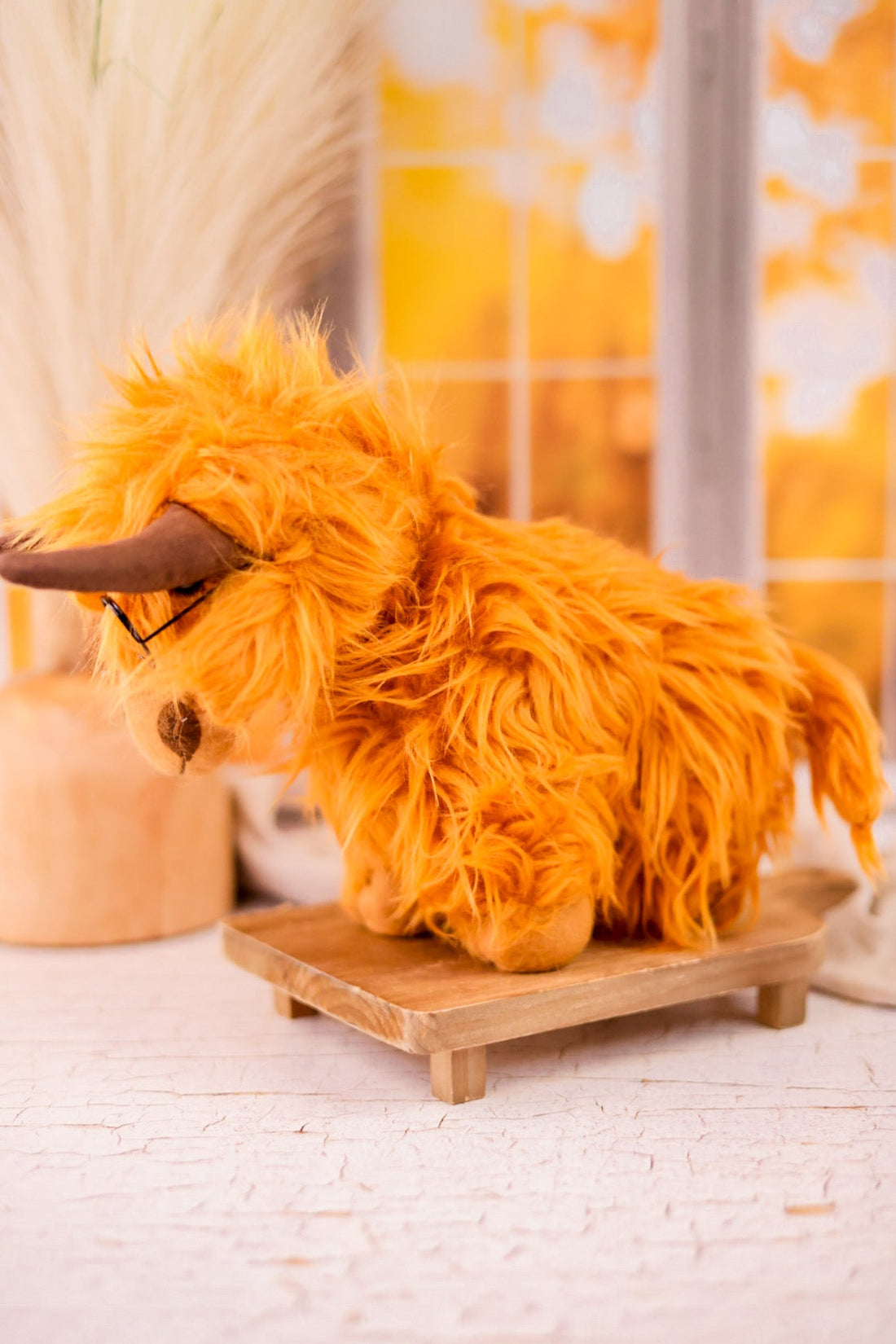 Stuffed Scottish Highland Cow With Glasses - Whiskey Skies - WT COLLECTION