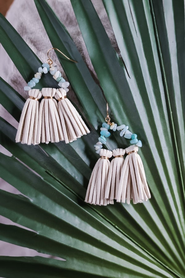 Suade Fringe Earrings - Whiskey Skies - LESLIE CURTIS JEWLERY DESIGNS