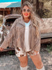 Suede Jacket W/ Fringe Detail - Whiskey Skies - ANDREE BY UNIT