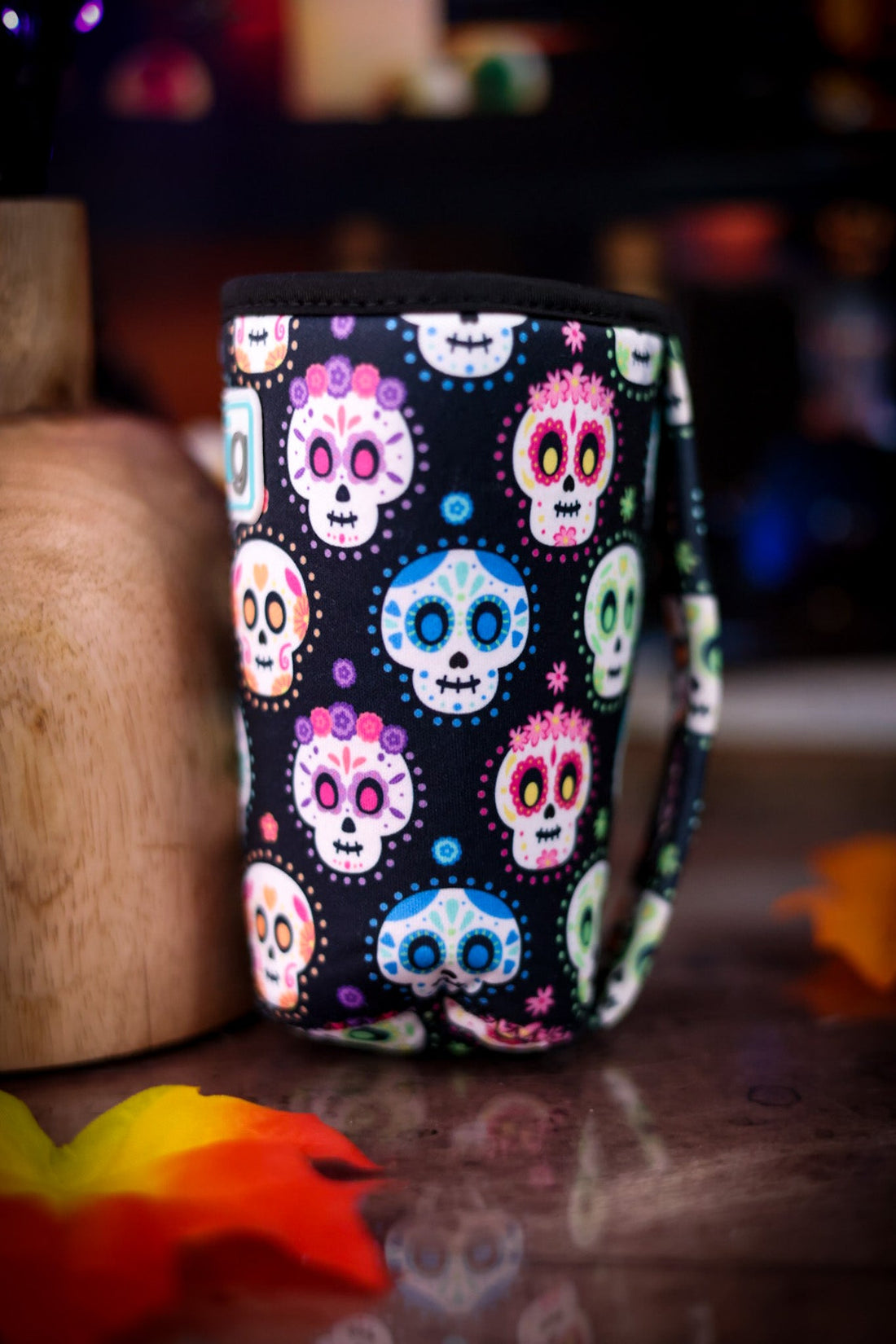 Sugar Skulls Iced Cup Coolie (22oz) - Whiskey Skies - SWIG LIFE