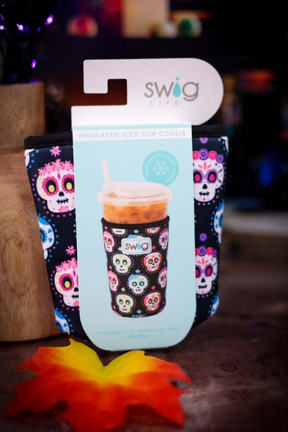 Sugar Skulls Iced Cup Coolie (22oz) - Whiskey Skies - SWIG LIFE