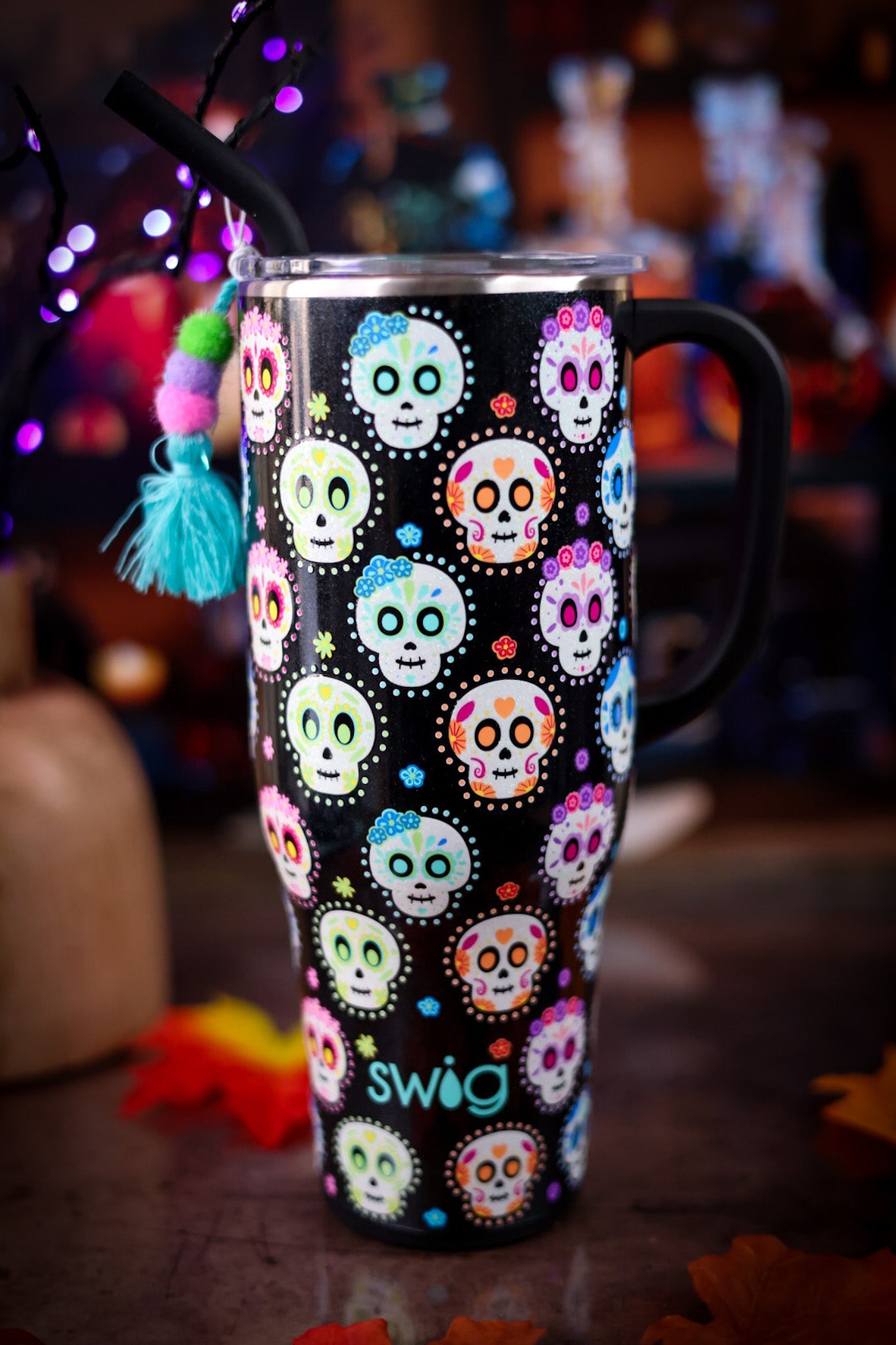 Sugar Skulls Mega Mug (40oz) - Whiskey Skies - SWIG LIFE