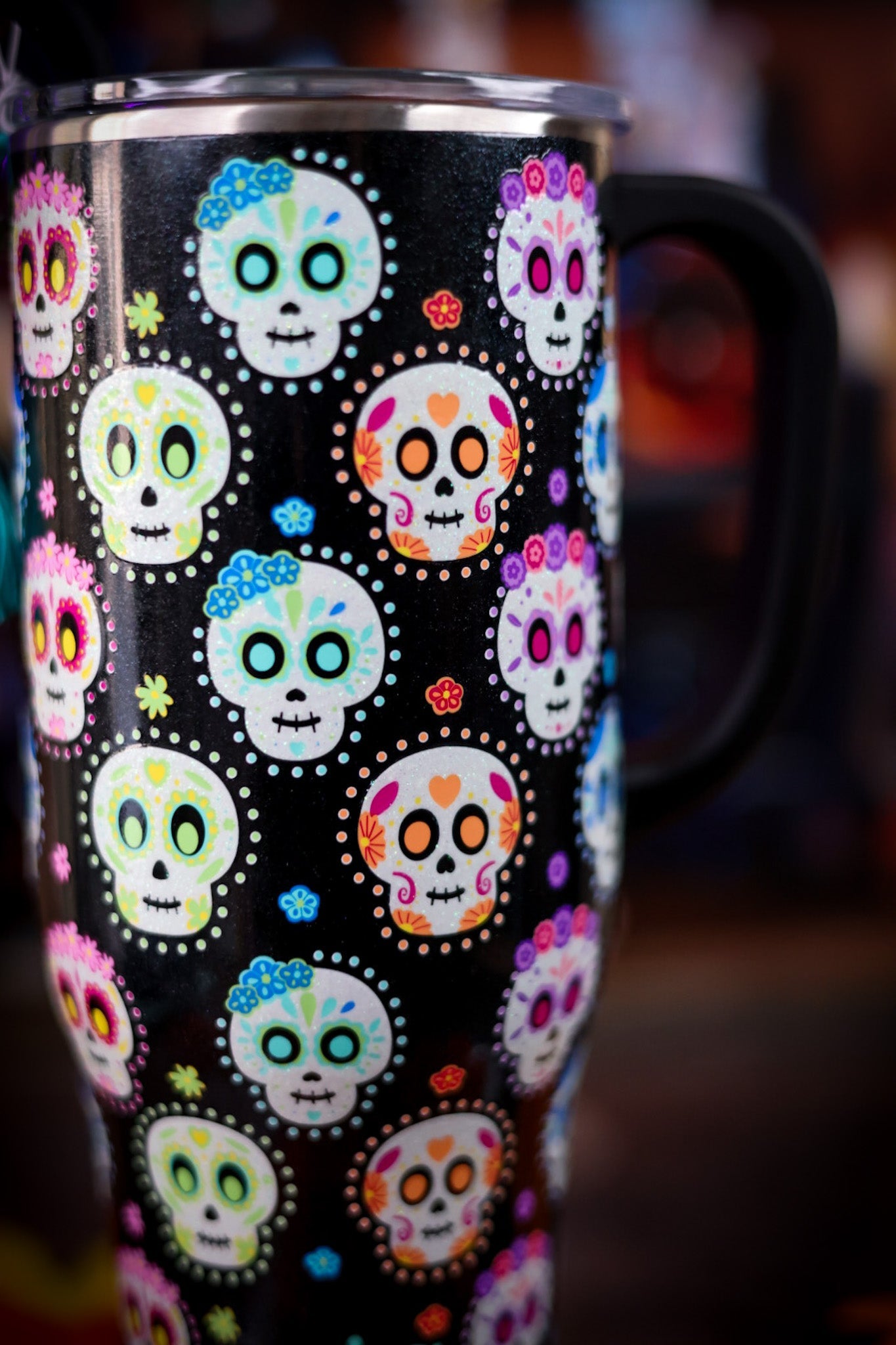 Sugar Skulls Mega Mug (40oz) - Whiskey Skies - SWIG LIFE