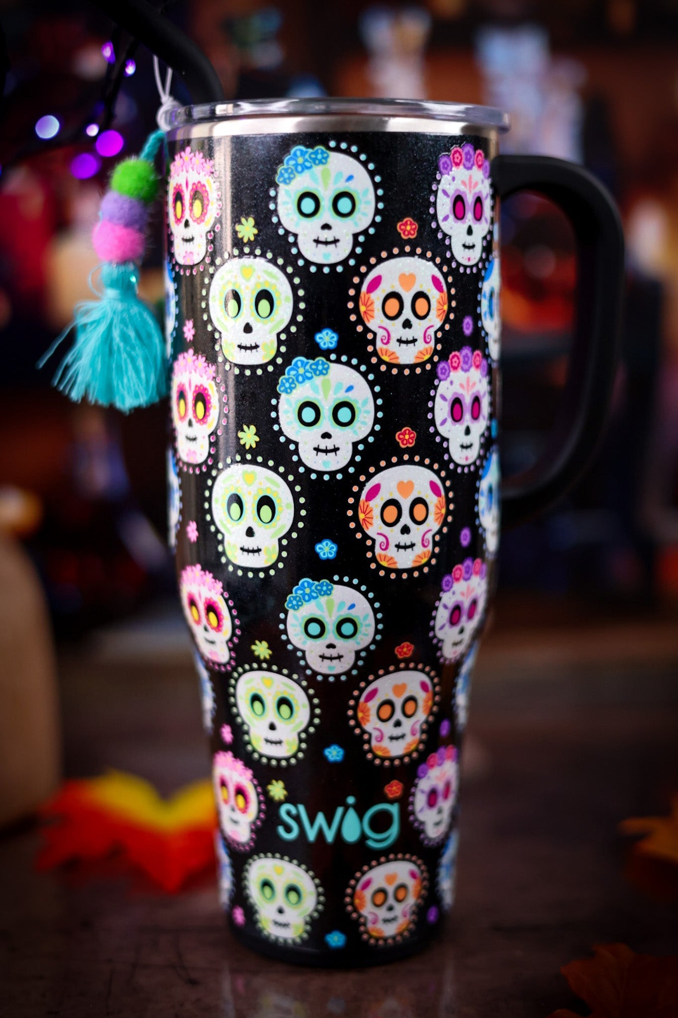 Sugar Skulls Mega Mug (40oz) - Whiskey Skies - SWIG LIFE