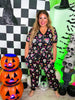 Sugar Skulls Short Sleeve and Joggers Pajama Set - Whiskey Skies - SHIRLEY & STONE