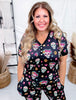 Sugar Skulls Short Sleeve and Joggers Pajama Set - Whiskey Skies - SHIRLEY & STONE
