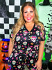 Sugar Skulls Short Sleeve and Joggers Pajama Set - Whiskey Skies - SHIRLEY & STONE