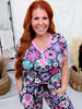 Sugar Skulls Short Sleeve Top & Joggers Loungewear Set - Whiskey Skies - SHIRLEY & STONE