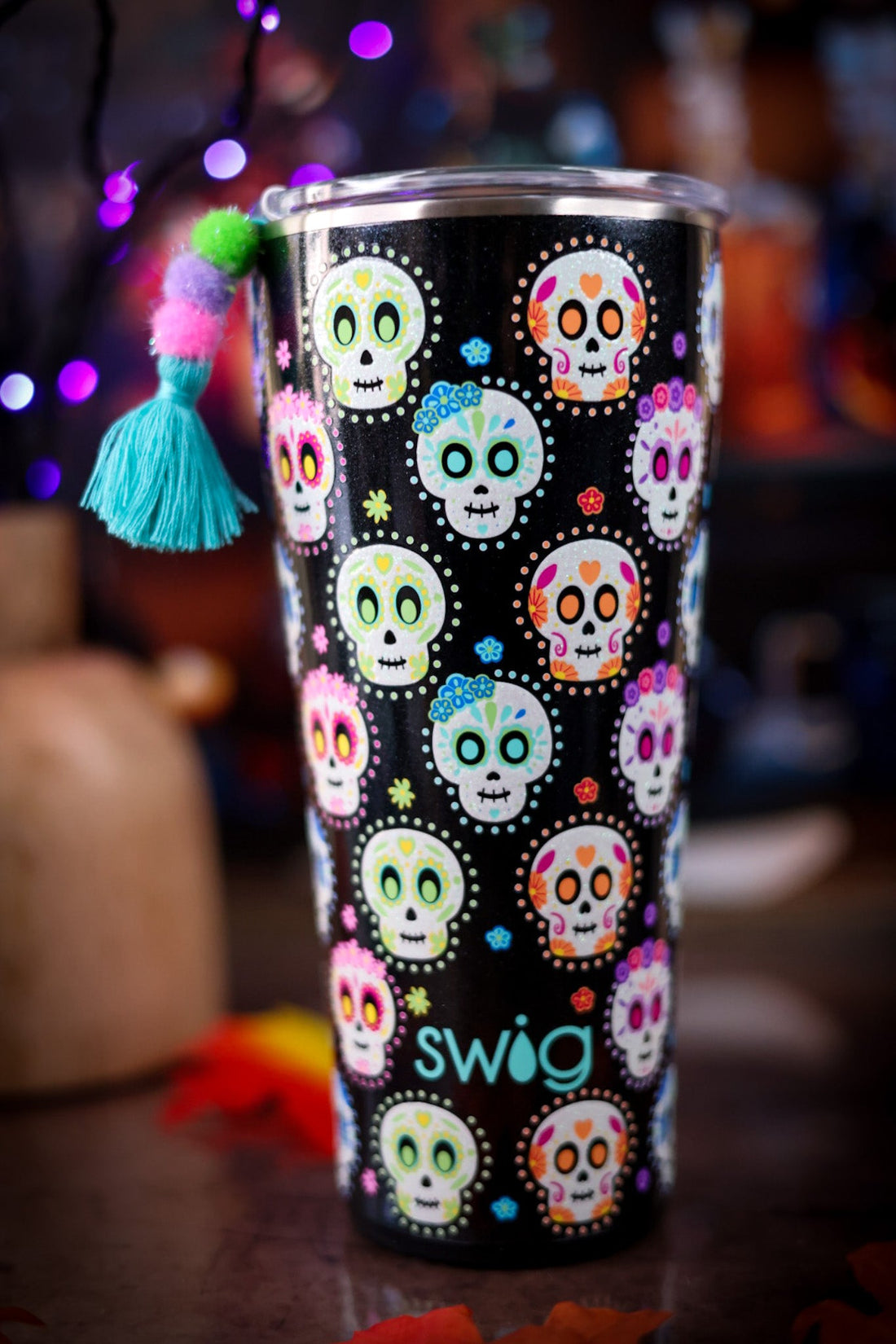 Sugar Skulls Tumbler (32oz) - Whiskey Skies - SWIG LIFE