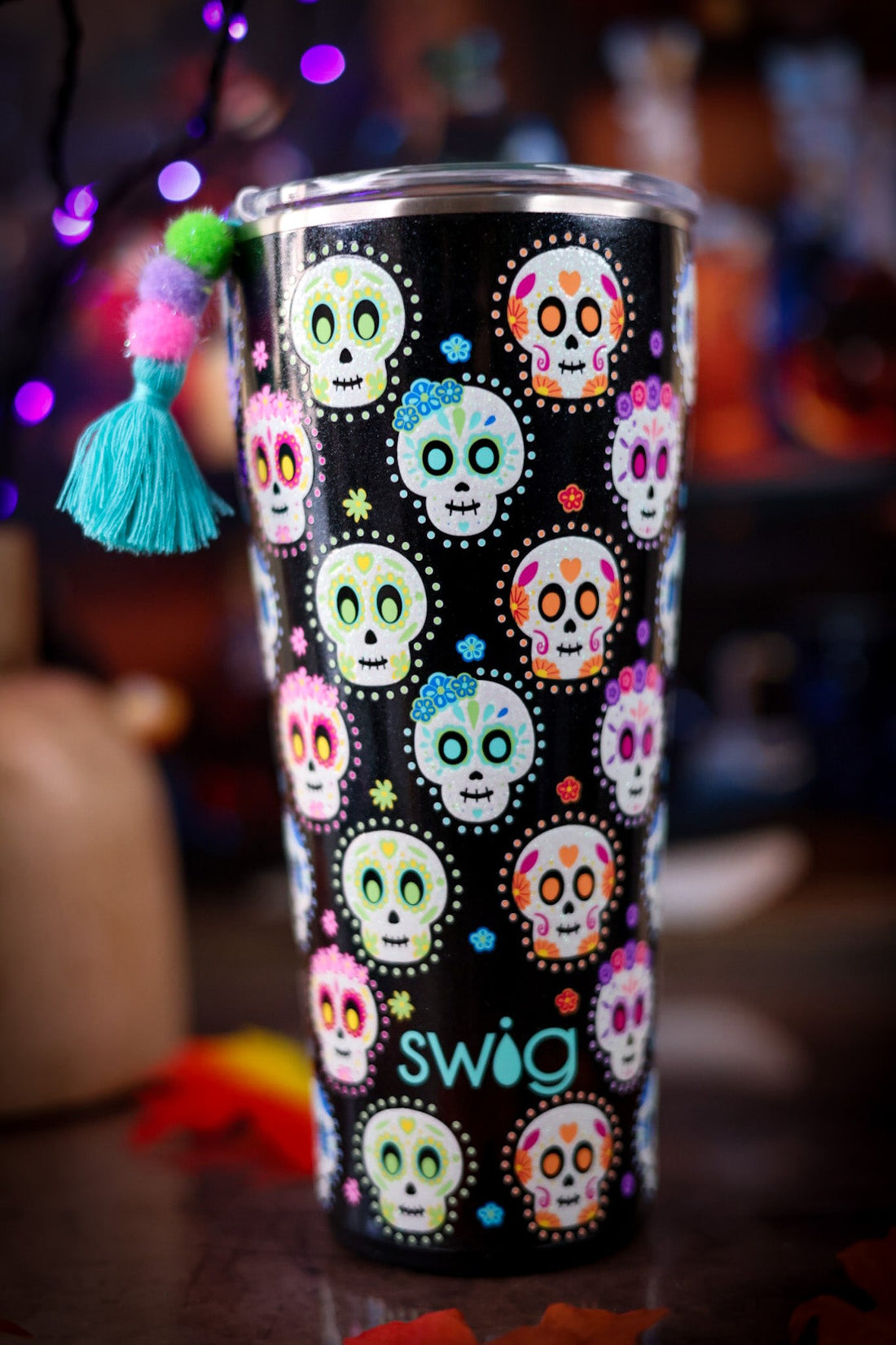 Sugar Skulls Tumbler (32oz) - Whiskey Skies - SWIG LIFE