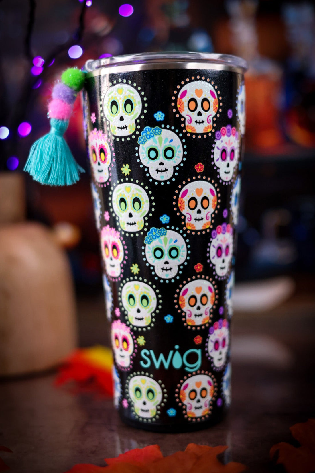 Sugar Skulls Tumbler (32oz) - Whiskey Skies - SWIG LIFE