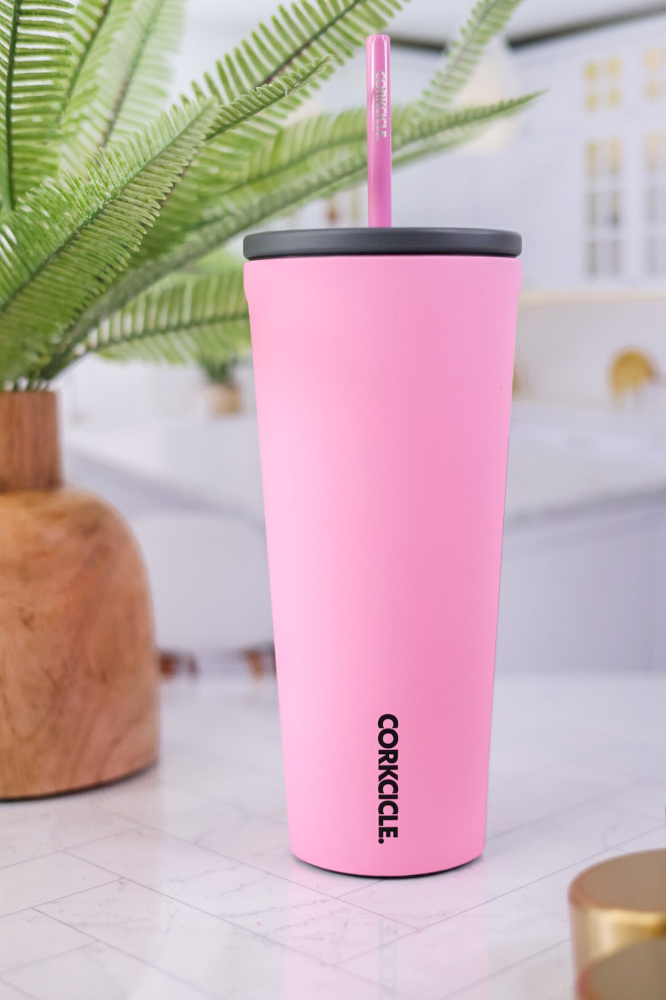 Sun - Soaked Pink 24oz Cold Cup - Whiskey Skies - CORKCICLE