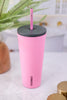 Sun - Soaked Pink 24oz Cold Cup - Whiskey Skies - CORKCICLE