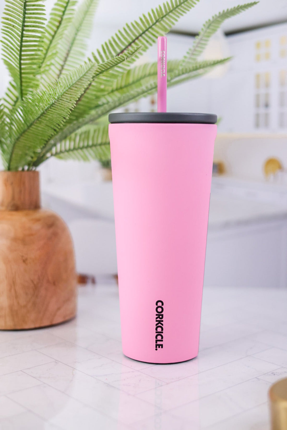 Sun - Soaked Pink 24oz Cold Cup - Whiskey Skies - CORKCICLE