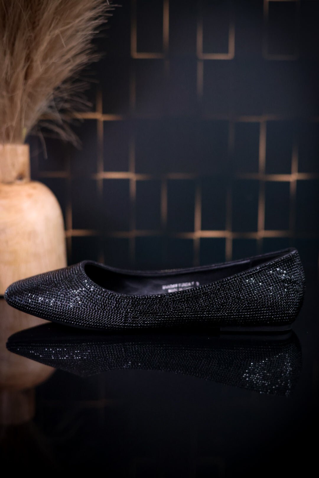 Sunday Funday Black Rhinestone Flats - Whiskey Skies - CORKYS FOOTWEAR