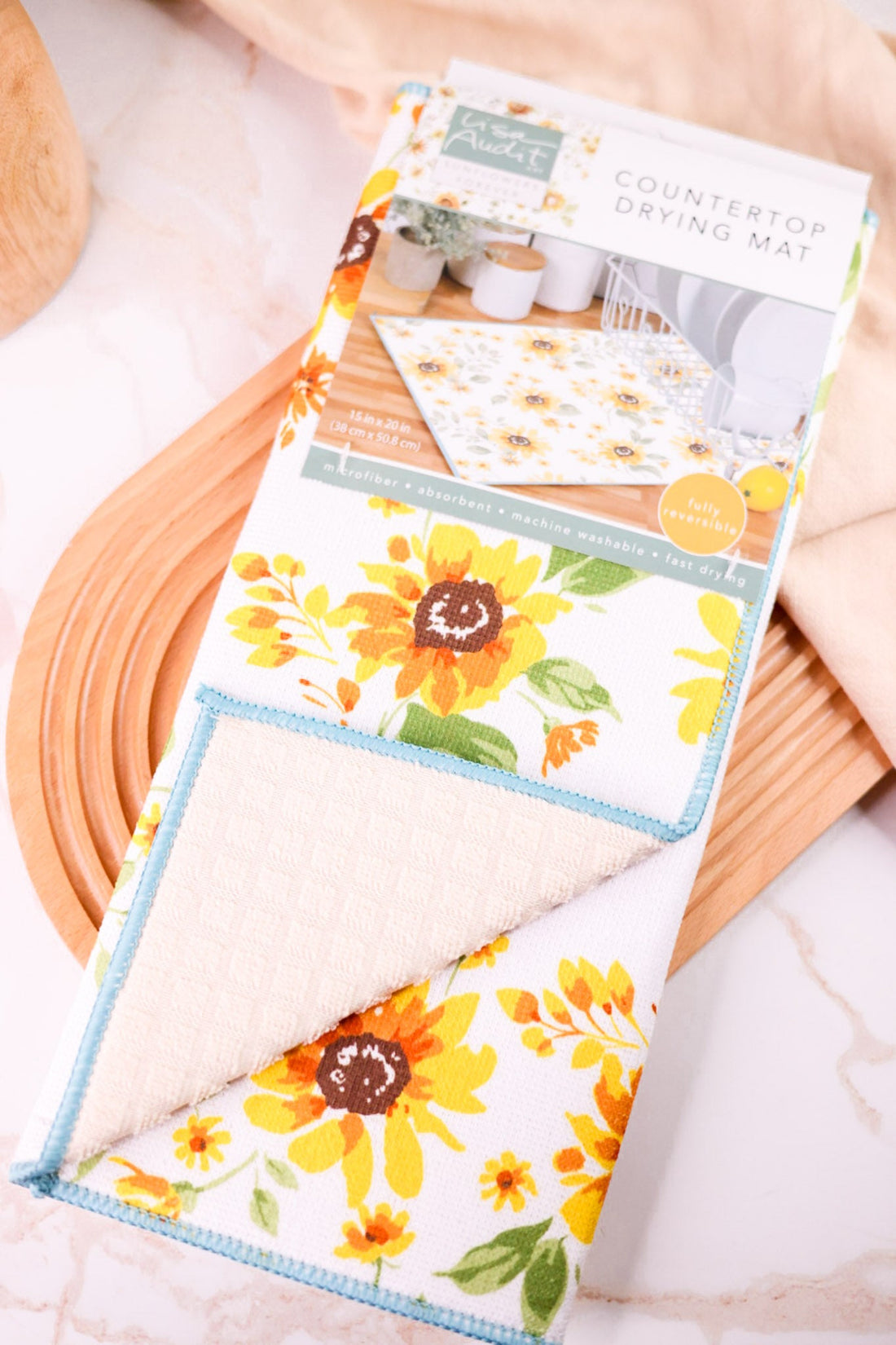 Sunflowers Forever Countertop Drying Mat - Whiskey Skies - KAY DEE DESIGNS
