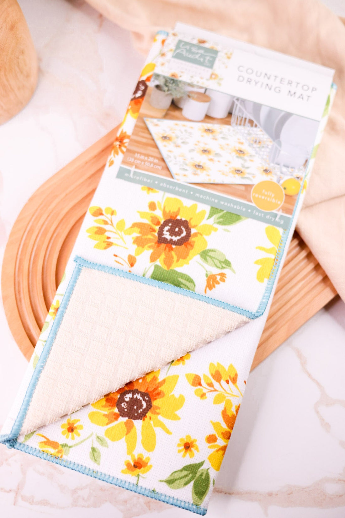 Sunflowers Forever Countertop Drying Mat - Whiskey Skies - KAY DEE DESIGNS