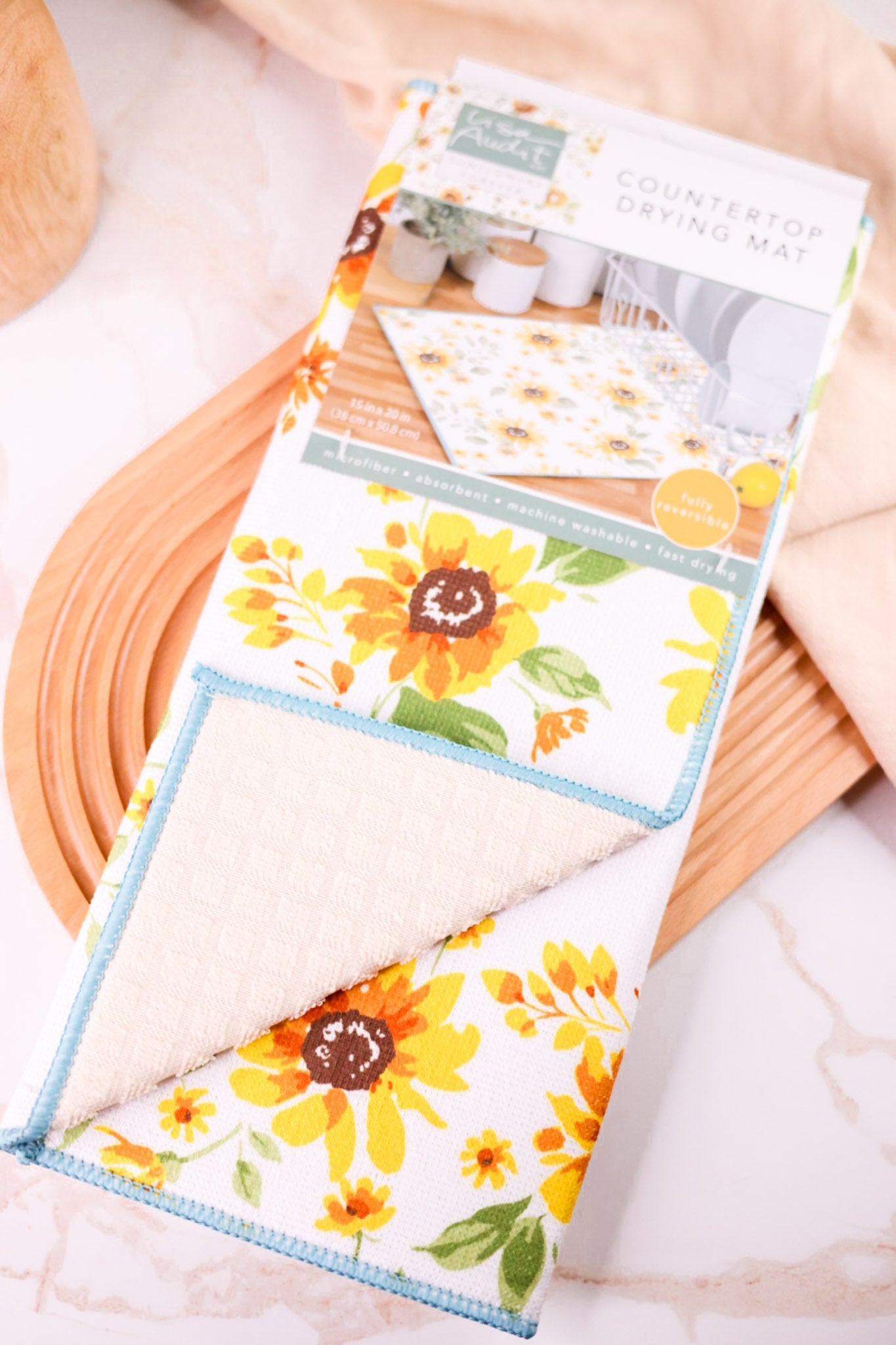 Sunflowers Forever Countertop Drying Mat - Whiskey Skies - KAY DEE DESIGNS