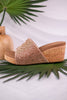 Sunlight Champagne Rhinestone And Cork Wedges - Whiskey Skies - CORKYS FOOTWEAR