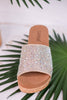 Sunlight Clear Rhinestone and Cork Wedge Sandals - Whiskey Skies - CORKYS FOOTWEAR