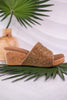 Sunlight Gold Rhinestone And Cork Wedges - Whiskey Skies - CORKYS FOOTWEAR