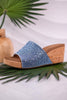 Sunlight Light Blue Rhinestone And Cork Wedges - Whiskey Skies - CORKYS FOOTWEAR