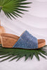 Sunlight Light Blue Rhinestone And Cork Wedges - Whiskey Skies - CORKYS FOOTWEAR