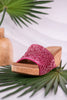 Sunlight Pink Rhinestone And Cork Wedges - Whiskey Skies - CORKYS FOOTWEAR