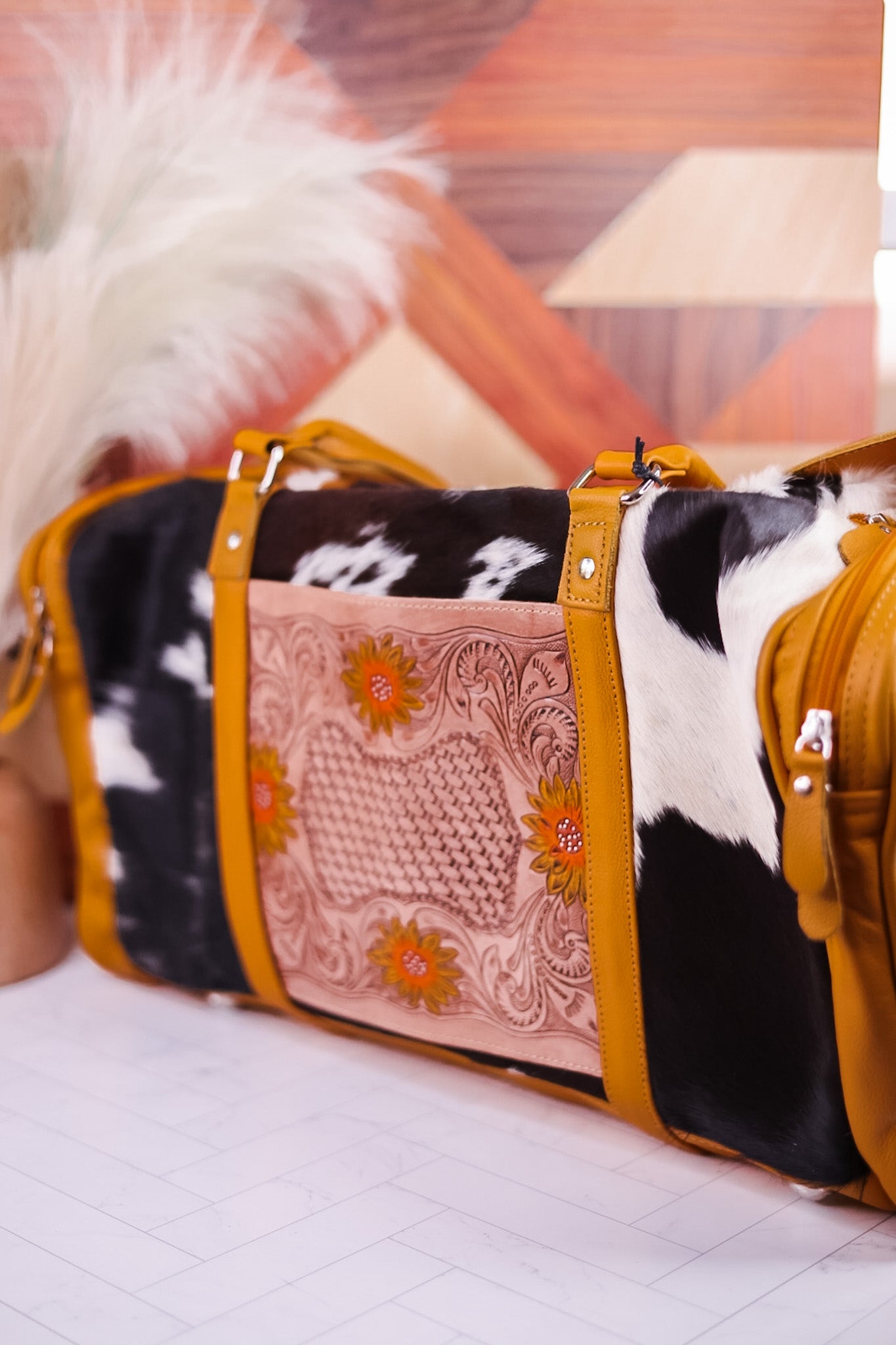 Sunrise Yellow Darling Mesa Traveller Bag - Whiskey Skies - MYRA BAGS