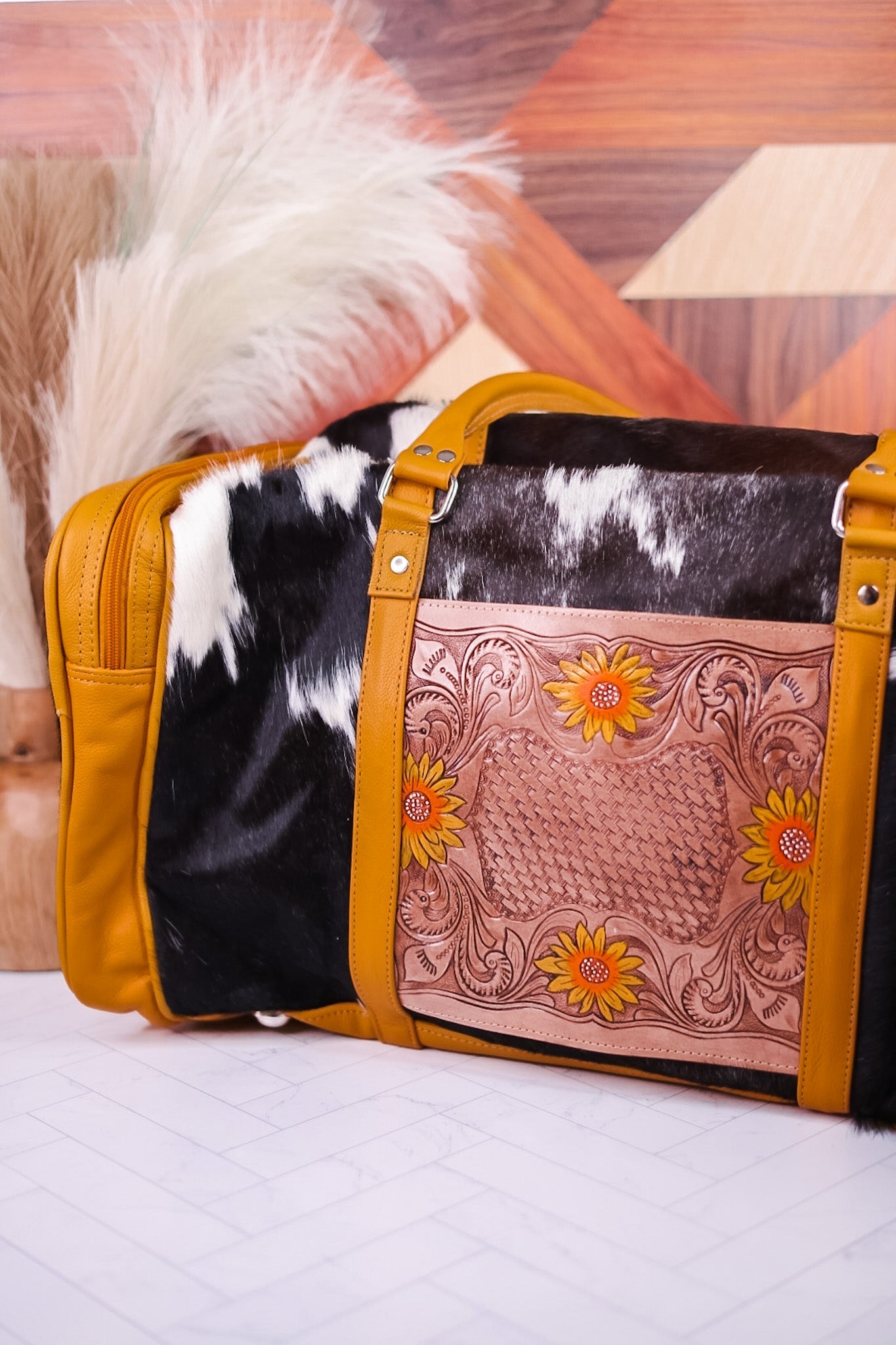 Sunrise Yellow Darling Mesa Traveller Bag - Whiskey Skies - MYRA BAGS