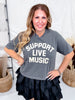 Support Live Music Midi Graphic Tee - Whiskey Skies - STATED BRANDS