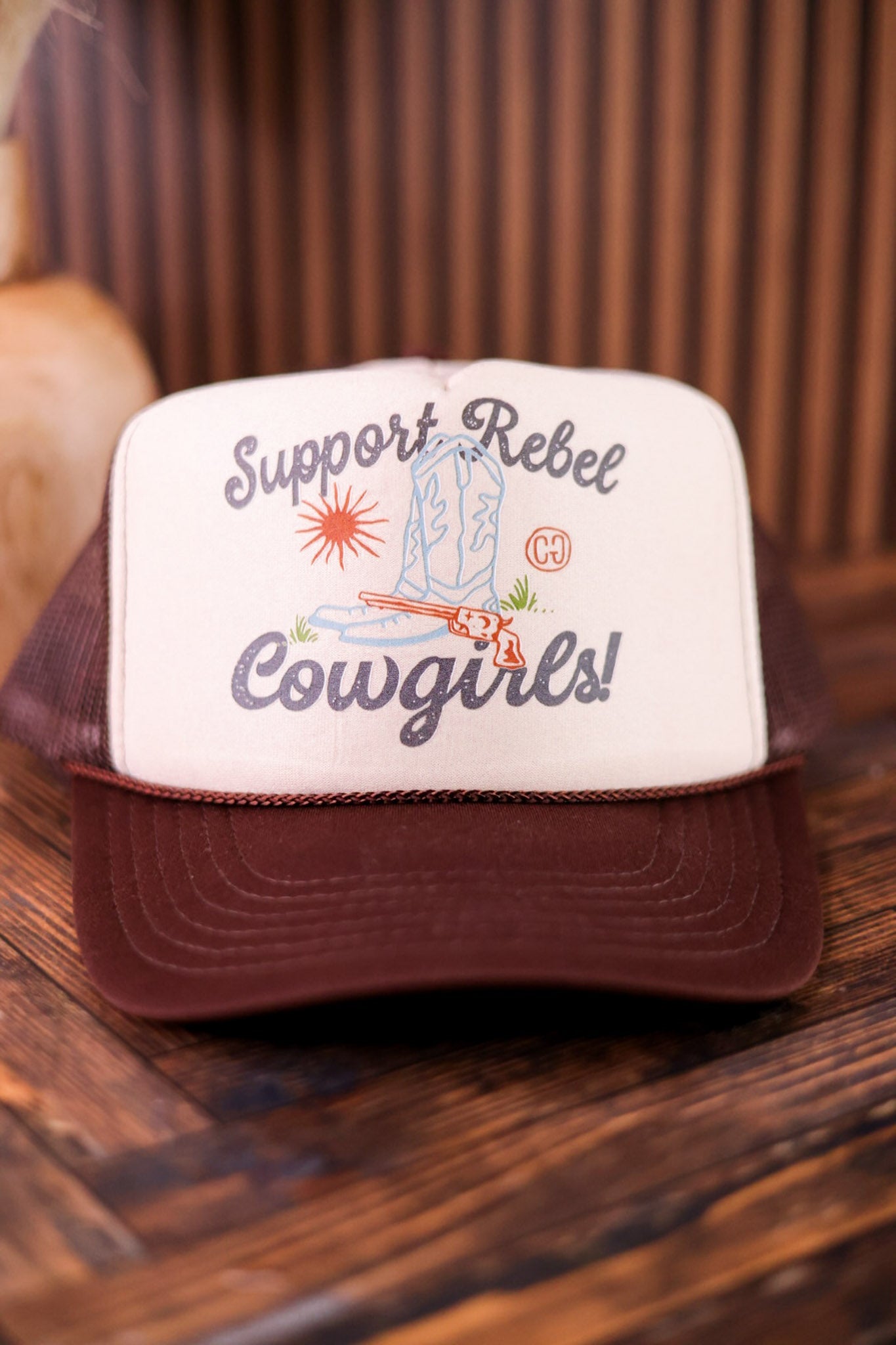 Support Rebel Cowgirls Trucker Hat - Whiskey Skies - THE LATTIMORE CLAIM