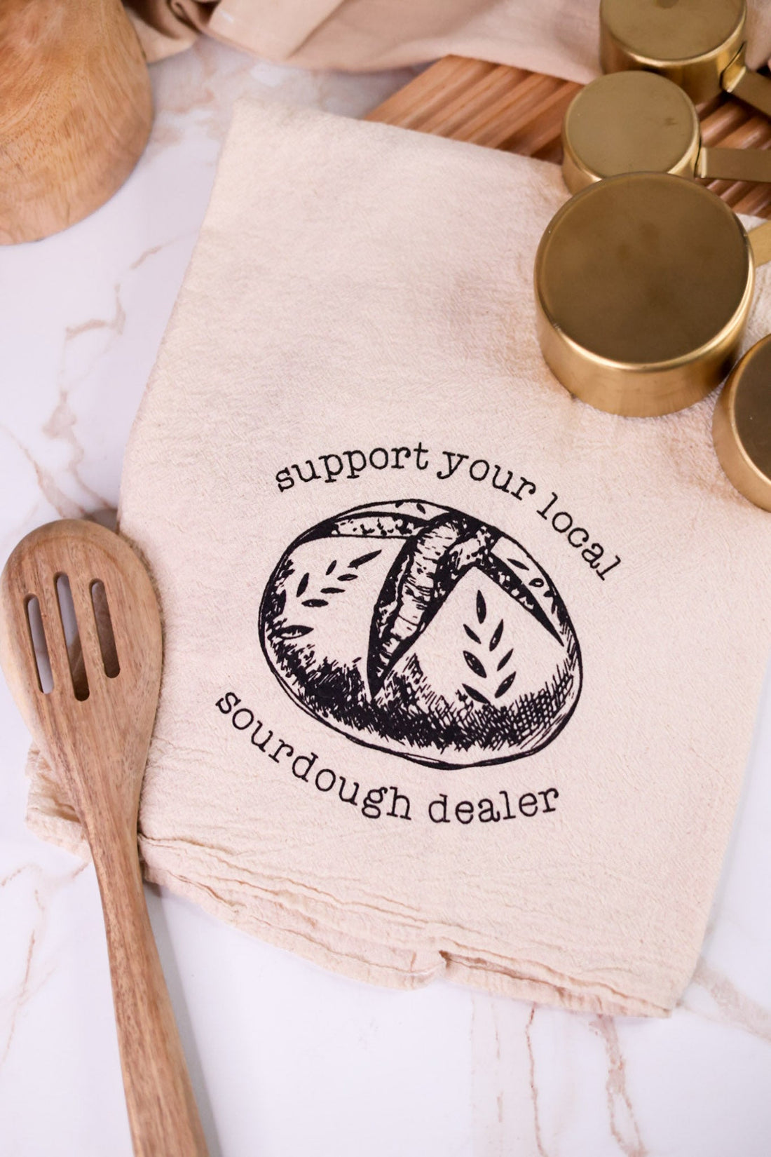 Support Your Local Sourdough Dealer Kitchen Towel - Whiskey Skies - ELLEMBEE