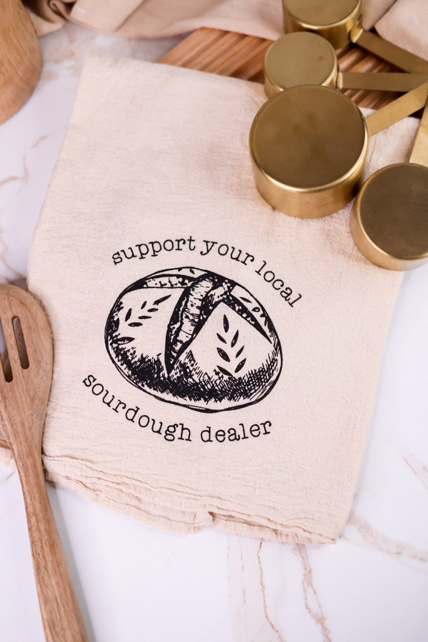 Support Your Local Sourdough Dealer Kitchen Towel - Whiskey Skies - ELLEMBEE