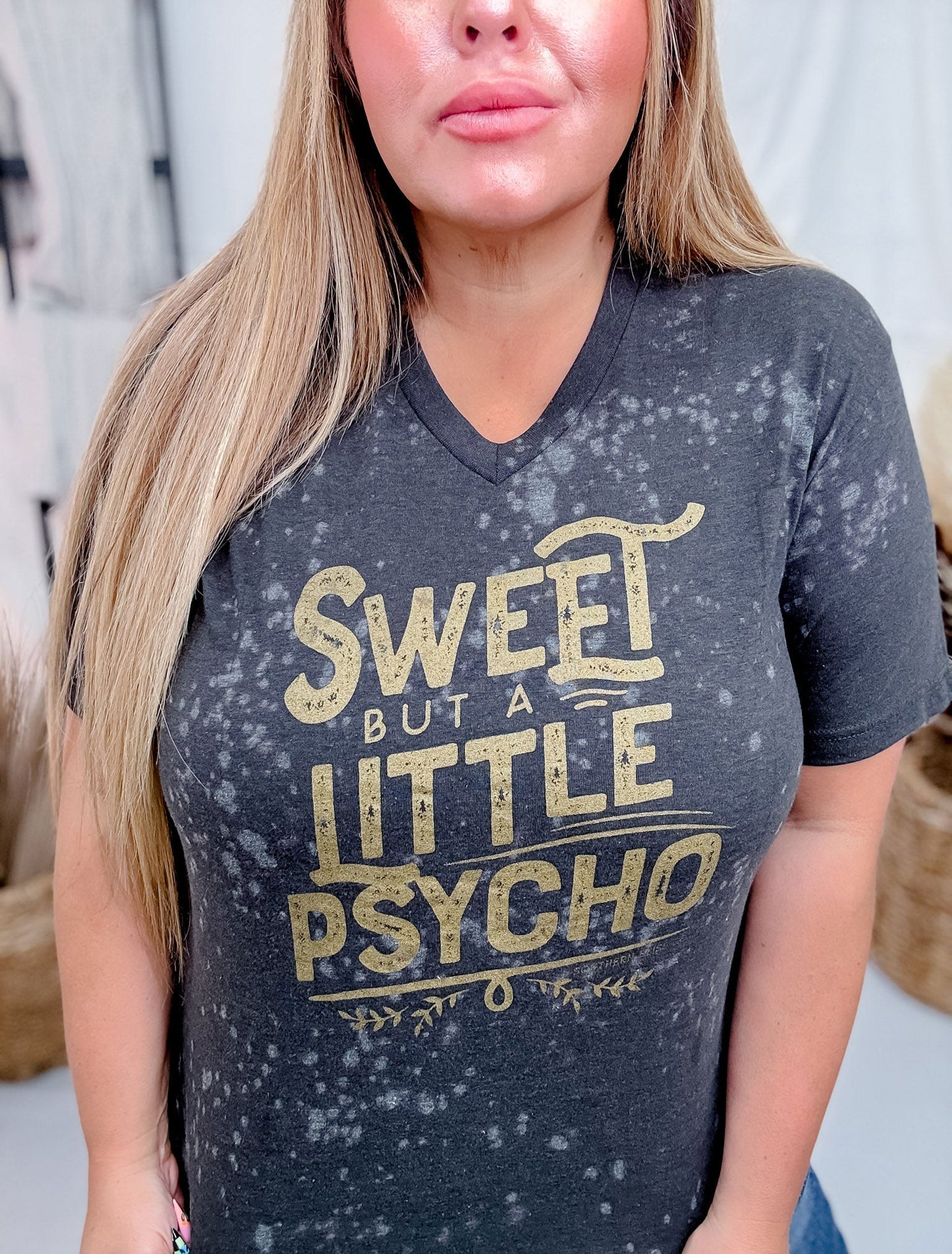 Sweet But A Little Psycho Graphic T-Shirt - Whiskey Skies - SOUTHERN BLISS COMPANY