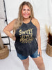 Sweet But a Little Psycho Graphic Tank Top - Whiskey Skies - Southern Bliss Company